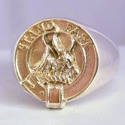 Grant clan crest signet ring in sterling silver